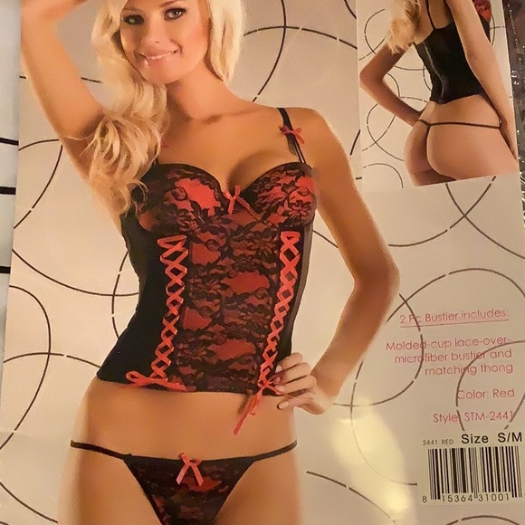 Valentine’s Lingerie 2PC BUSTIER S/M - Picture 1 of 3
